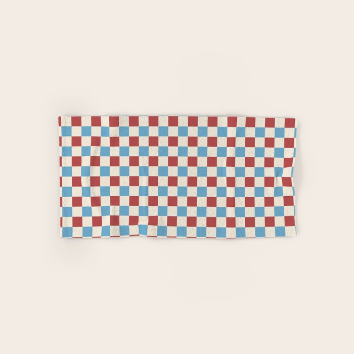 Retro Checkerboard Pattern - Cozy Heirloom Bath Towel Gallery Image 1