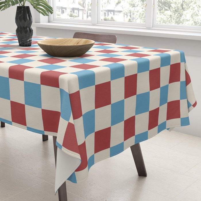 Retro Checkerboard Pattern - Cozy Heirloom Tablecloth Gallery Image 3