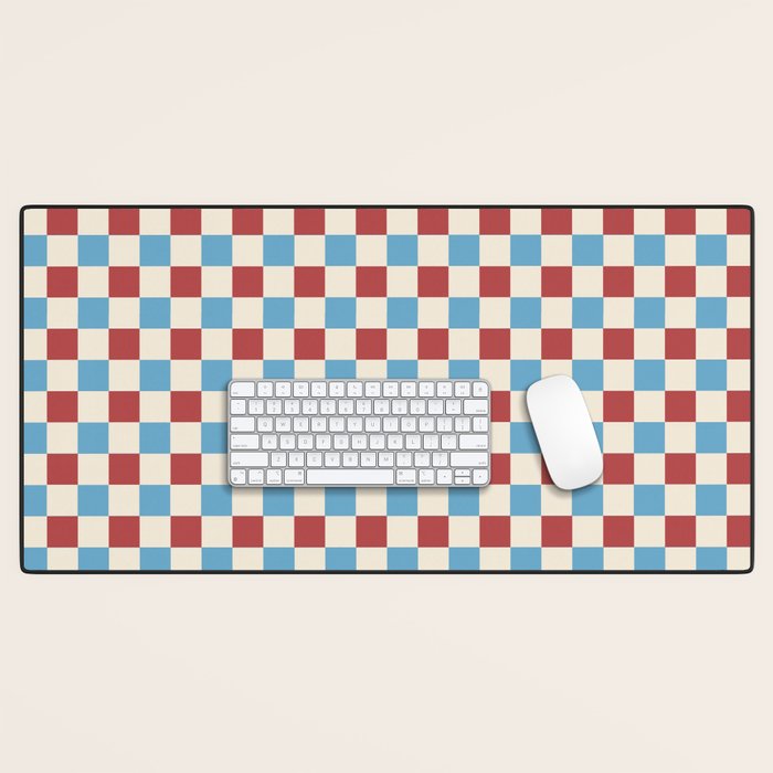 Retro Checkerboard Pattern - Cozy Heirloom Desk Mat Gallery Image 1