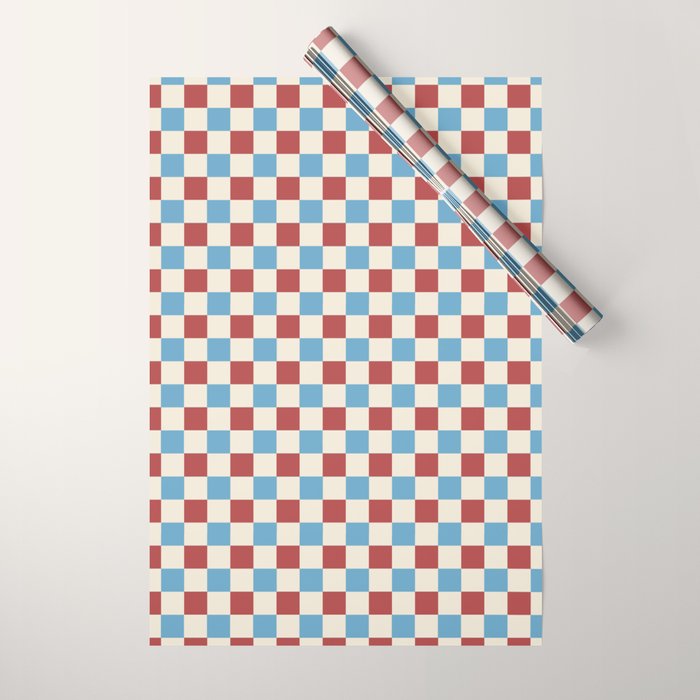 Retro Checkerboard Pattern - Cozy Heirloom Wrapping Paper Gallery Image 1