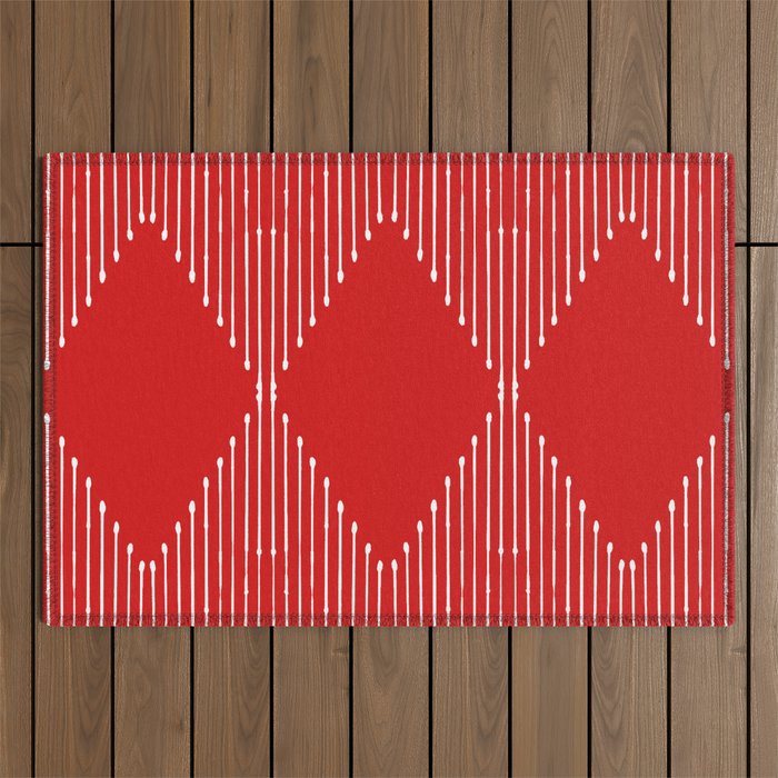 Geo (Red) Outdoor Rug Gallery Image 1