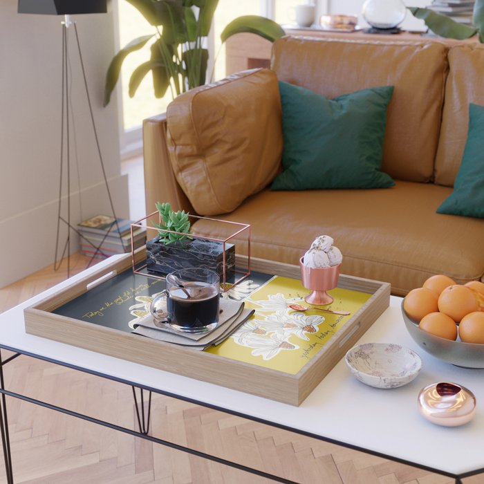 How time goes by - coneflower Serving Tray Gallery Image 2