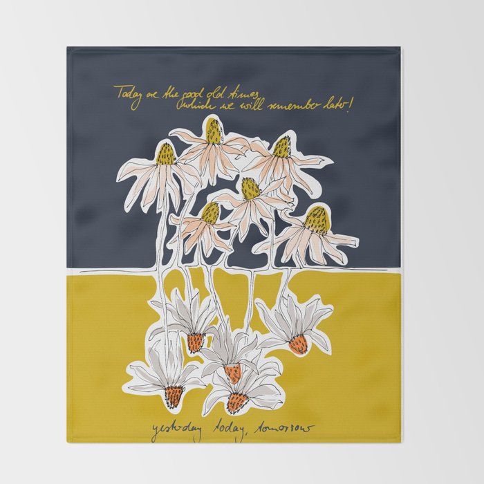 How time goes by - coneflower Throw Blanket Gallery Image 2