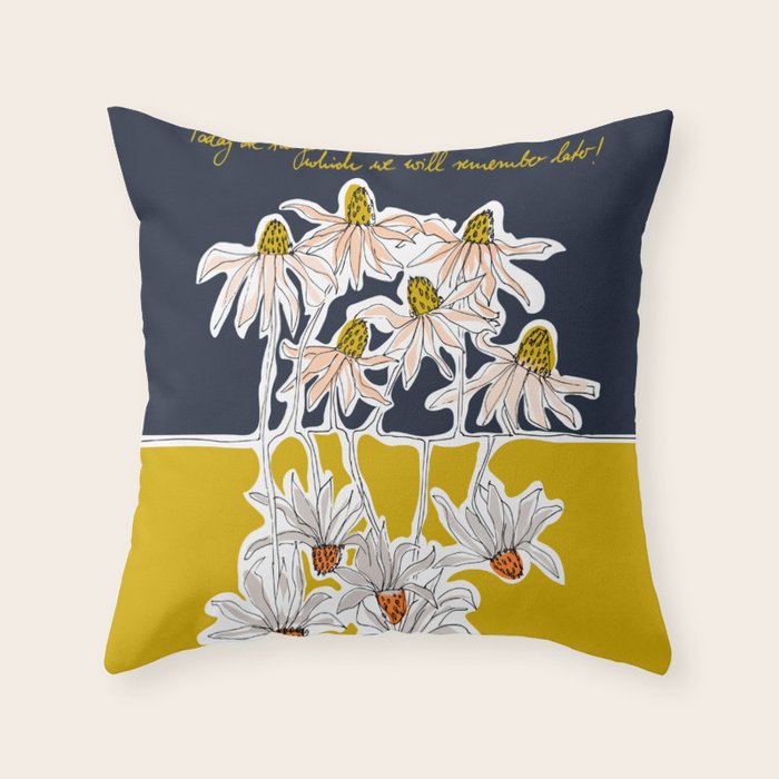 How time goes by - coneflower Throw Pillow Gallery Image 6