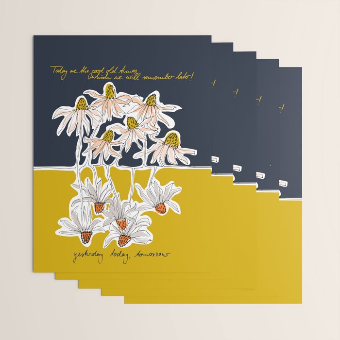 How time goes by - coneflower Wrapping Paper Gallery Image 3