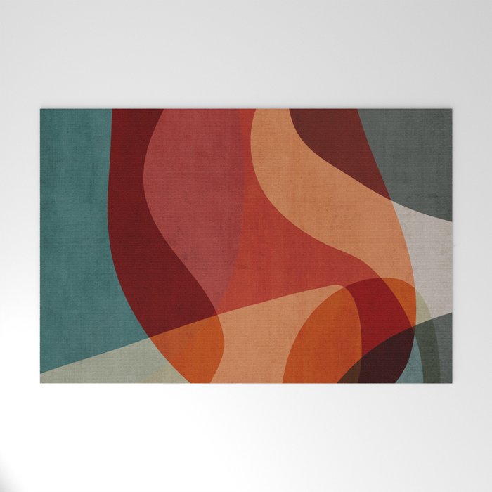 MCM Abstract Red Beige II Welcome Mat Gallery Image 1