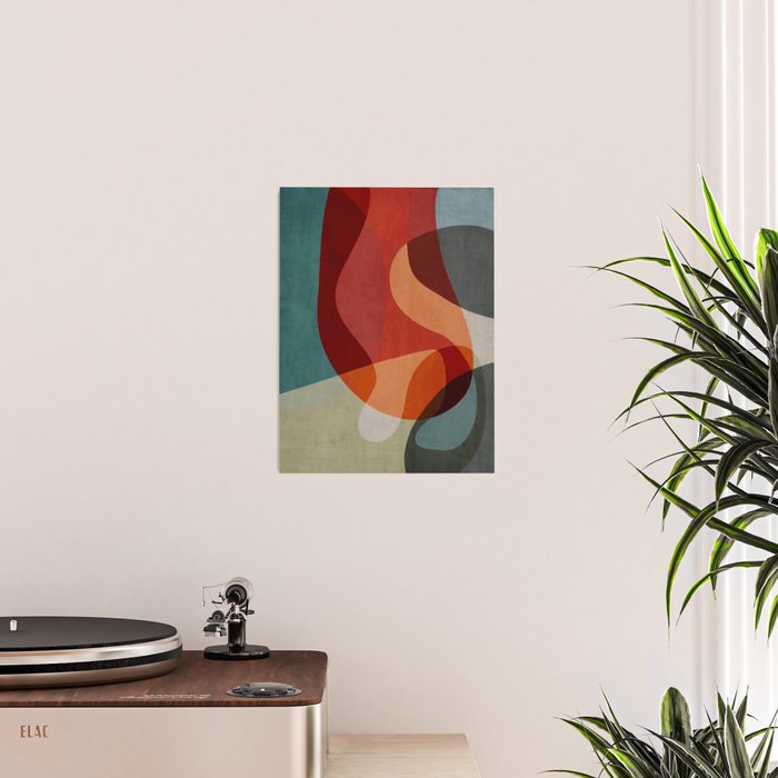 MCM Abstract Red Beige II Poster Gallery Image 2