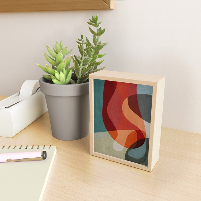 MCM Abstract Red Beige II Mini Art Print Gallery Image 2