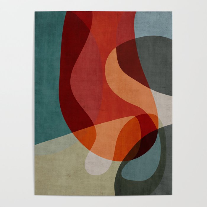 MCM Abstract Red Beige II Poster Gallery Image 4