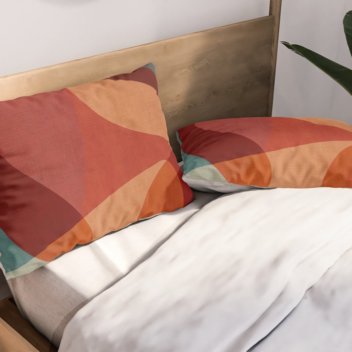 MCM Abstract Red Beige II Pillow Sham Gallery Image 2