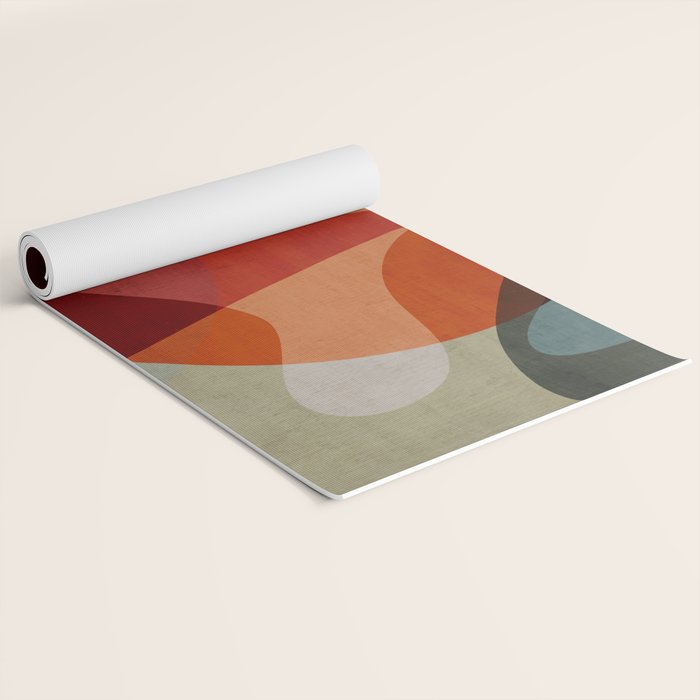 MCM Abstract Red Beige II Yoga Mat Gallery Image 2