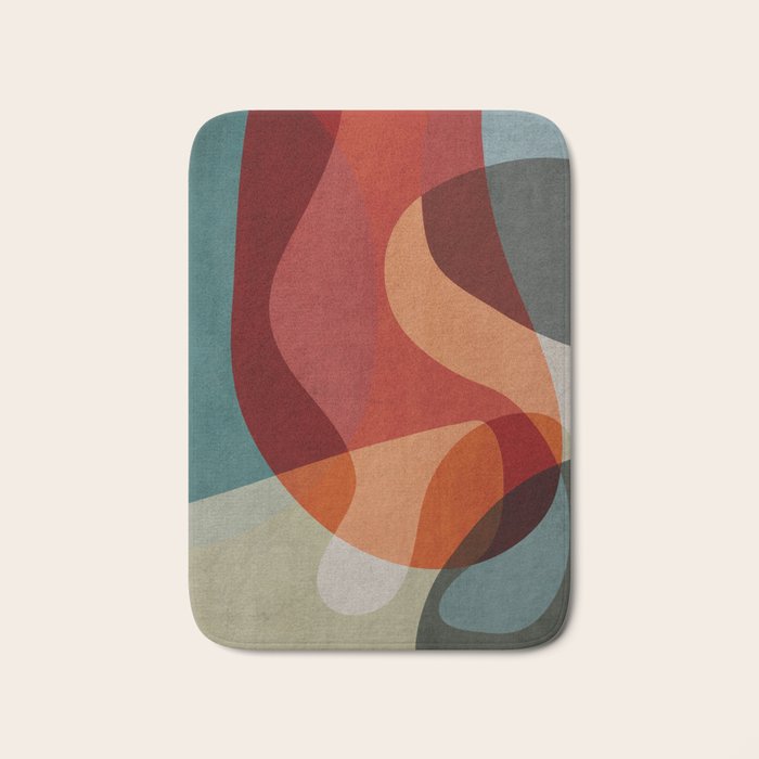 MCM Abstract Red Beige II Bath Mat Gallery Image 1