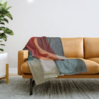 MCM Abstract Red Beige II Throw Blanket Gallery Image 1