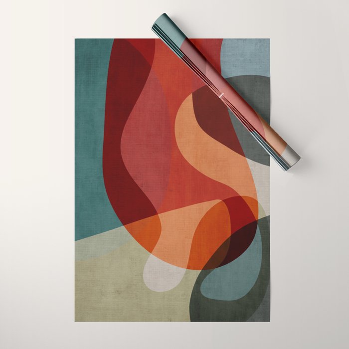 MCM Abstract Red Beige II Wrapping Paper Gallery Image 1