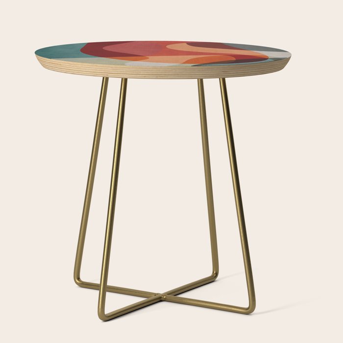 MCM Abstract Red Beige II Side Table Gallery Image 1