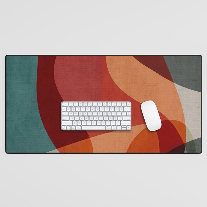 MCM Abstract Red Beige II Desk Mat Gallery Image 1