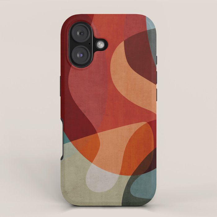 MCM Abstract Red Beige II iPhone Case Gallery Image 1