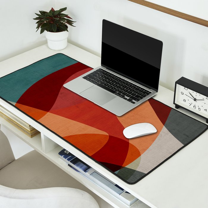 MCM Abstract Red Beige II Desk Mat Gallery Image 2