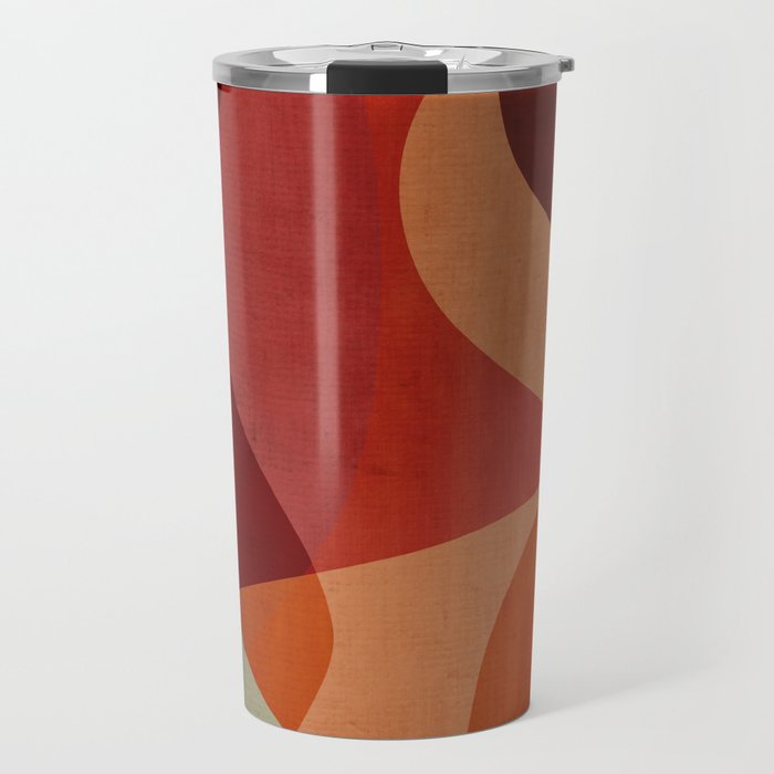 MCM Abstract Red Beige II Travel Mug Gallery Image 1