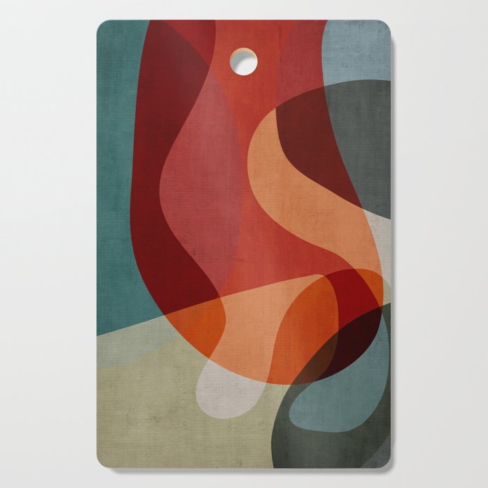 MCM Abstract Red Beige II Cutting Board Gallery Image 1