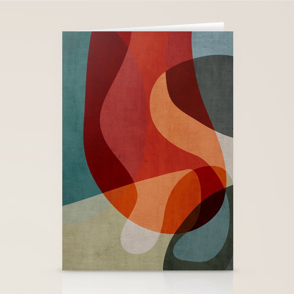MCM Abstract Red Beige II Stationery Card Gallery Image 2