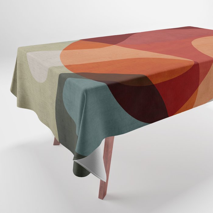 MCM Abstract Red Beige II Tablecloth Gallery Image 1
