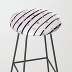 Blush pink black watercolor modern stripes polka dots Stool Gallery Image 2