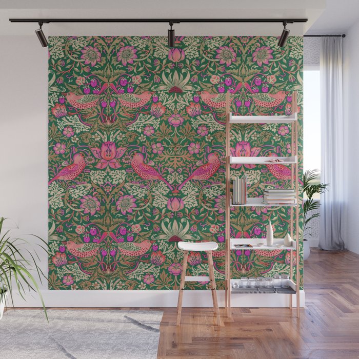 William Morris "Strawberry Thief" 7. Wall Mural Gallery Image 1