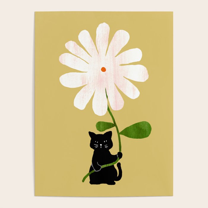 Cat with flower Poster Gallery Image 4