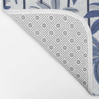 Retro Palm Springs vibes // white background highball indigo electric and pastel blue palm trees oxford navy blue lines Bath Mat Gallery Image 2