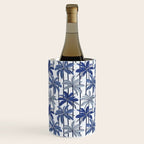 Retro Palm Springs vibes // white background highball indigo electric and pastel blue palm trees oxford navy blue lines Wine Chiller Gallery Image 2
