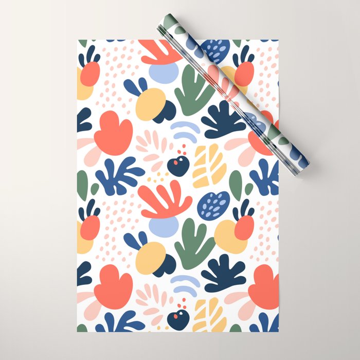 Abstract organic nature art pattern Wrapping Paper Gallery Image 1