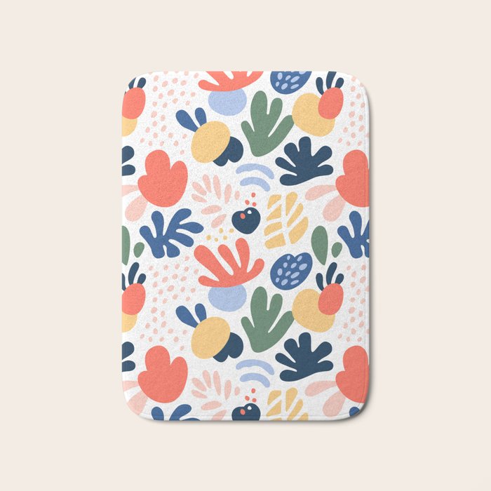 Abstract organic nature art pattern Bath Mat Gallery Image 1