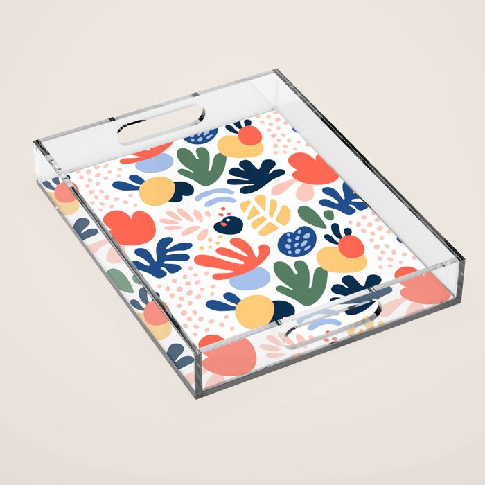 Abstract organic nature art pattern Acrylic Tray Gallery Image 1