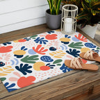 Abstract organic nature art pattern Outdoor Rug Gallery Image 2