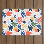 Abstract organic nature art pattern Outdoor Rug Gallery Image 1
