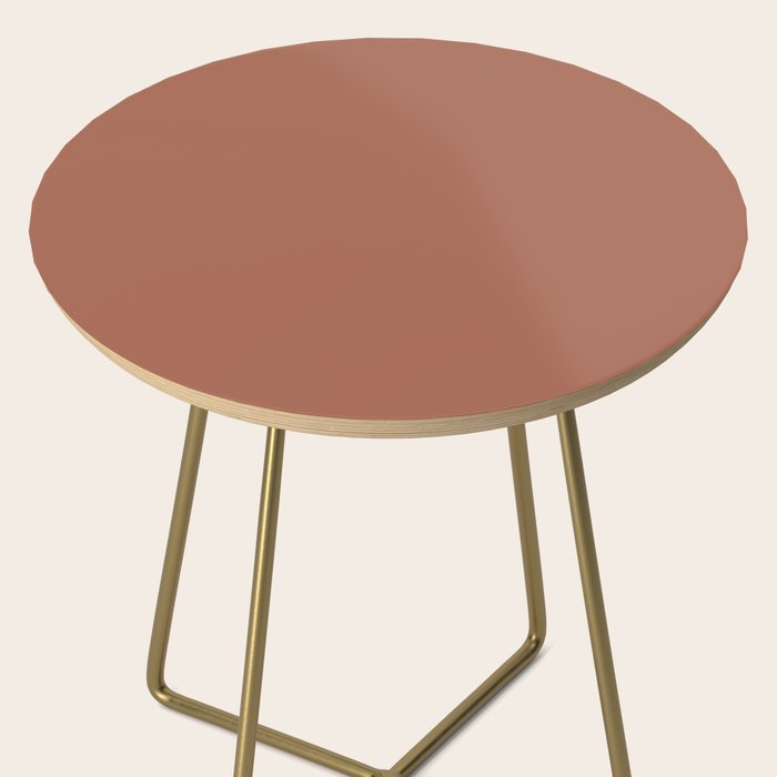 Muted Auburn Terracotta Clay Solid  Side Table Gallery Image 2