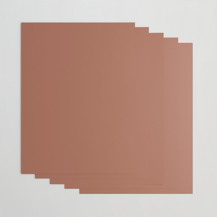 Muted Auburn Terracotta Clay Solid  Wrapping Paper Gallery Image 3