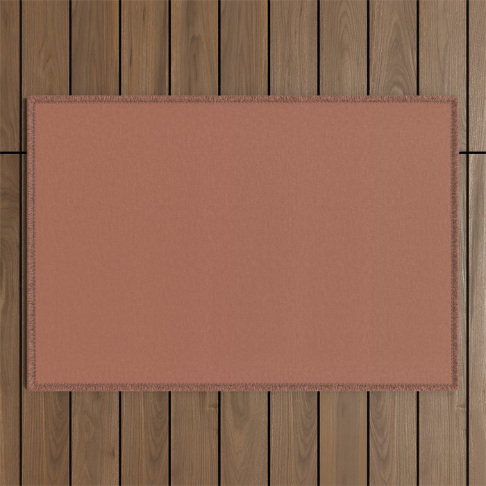 Muted Auburn Terracotta Clay Solid  Outdoor Rug Gallery Image 1