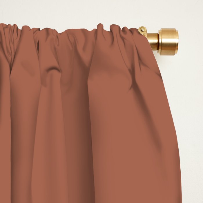 Muted Auburn Terracotta Clay Solid  Window Curtain Gallery Image 2
