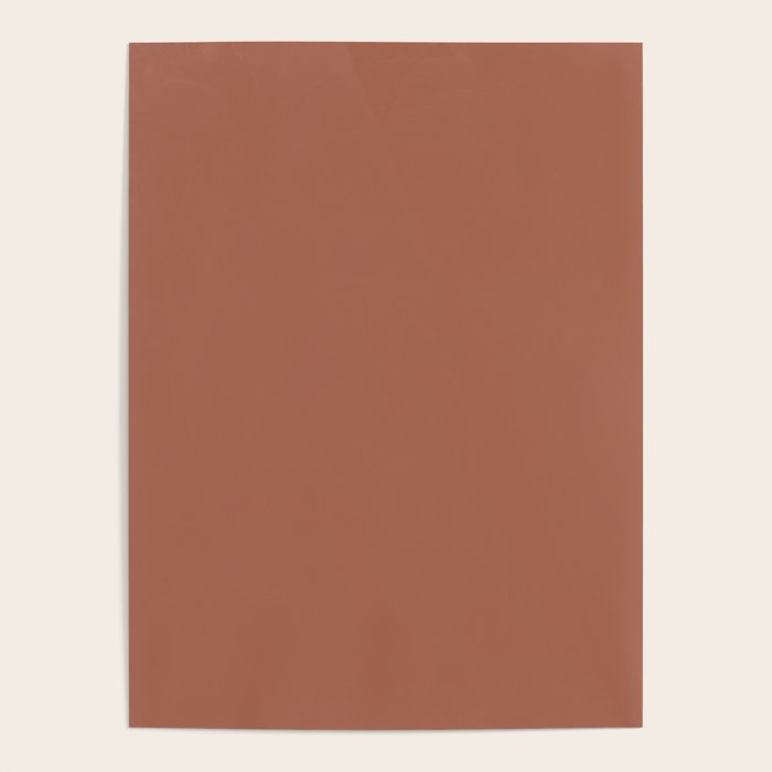 Muted Auburn Terracotta Clay Solid  Poster Gallery Image 4