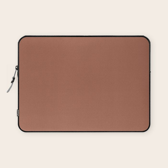 Muted Auburn Terracotta Clay Solid  Laptop Sleeve Gallery Image 1