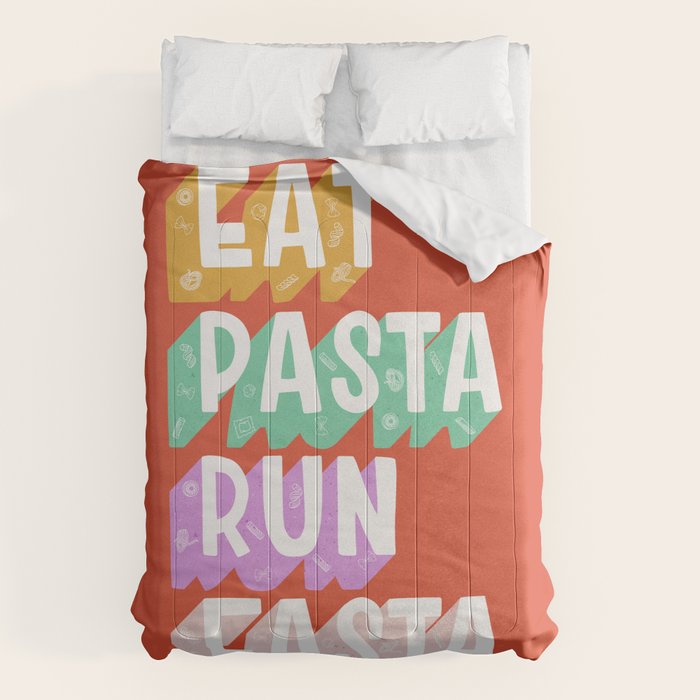 EAT PASTA RUN FASTA Comforter Gallery Image 6
