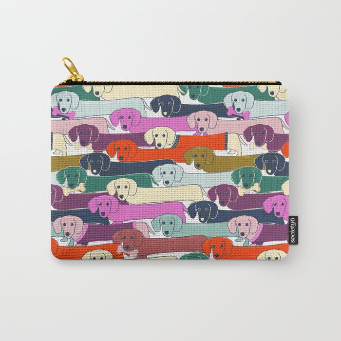 colored doggie pattern Carry All Pouch Gallery Image 1