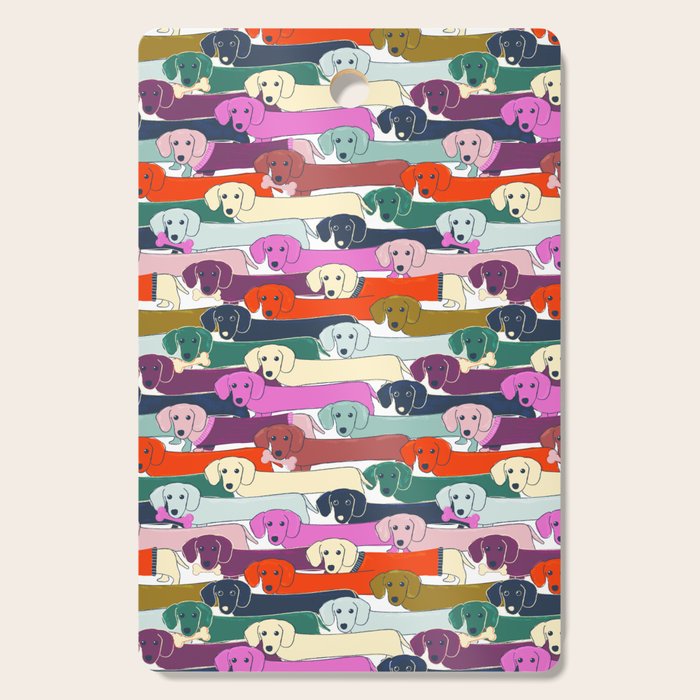 colored doggie pattern Cutting Board Gallery Image 1
