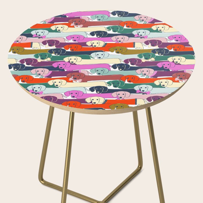 colored doggie pattern Side Table Gallery Image 2