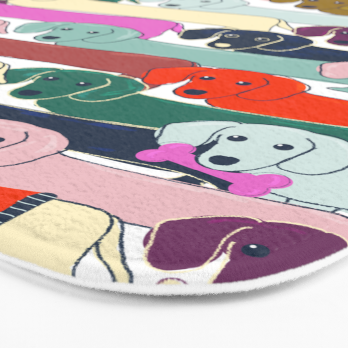 colored doggie pattern Bath Mat Gallery Image 3