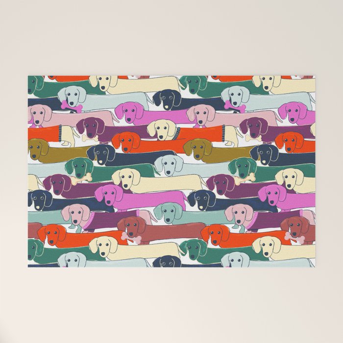 colored doggie pattern Welcome Mat Gallery Image 1