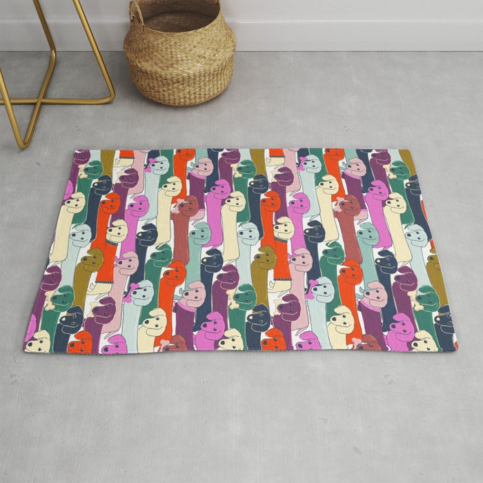 colored doggie pattern Rug Gallery Image 1
