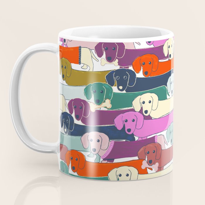 colored doggie pattern Coffee Mug Gallery Image 3